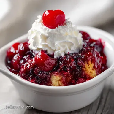 3 Ingredient Cherry Dump Cake with Whipped Cream in 50 Minutes