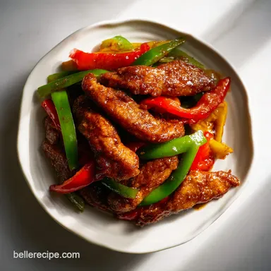 Chicken Peppers Stir Fry Recipe in 30 Min Recipe Card