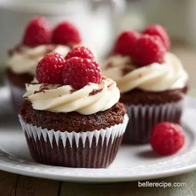 Valentines Chocolate Raspberry Cupcakes in 40 Min Recipe Card