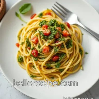 Classic Basil Pesto Pasta presentation