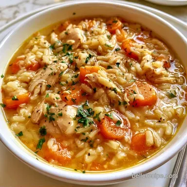 Classic Chicken and Rice Soup Meal Prep Recipe Card
