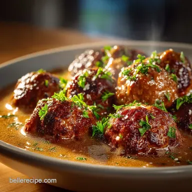 Proper Comfort The Butchers Best Meatballs and Rich Pan Gravy Recipe Card