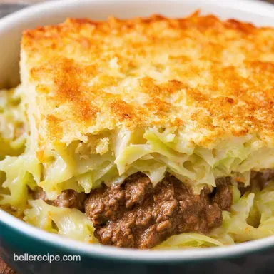 Creamed Cabbage Beef Casserole Proper Comfort Food Recipe Card