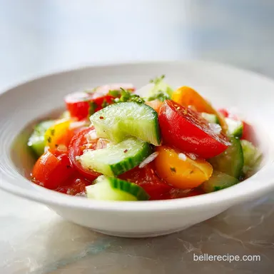 Creamy Cucumber and Tomato Salad with Tangy Dressing