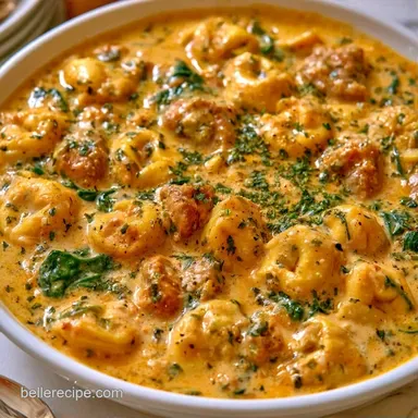 Creamy Tortellini Soup with Sausage Recipe Card