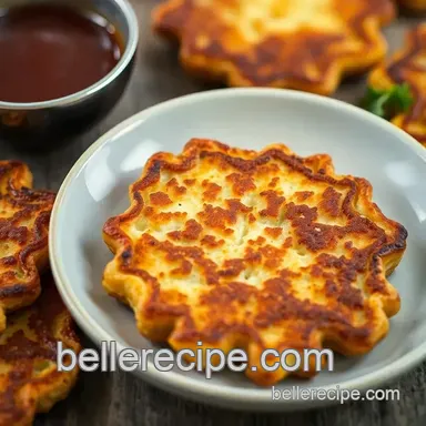 Crispy Classic Potato Latkes (with Applesauce & Sour Cream) presentation