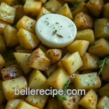 Crispy Garlic Herb Roasted Potatoes: Pub-Style Perfection at Home presentation