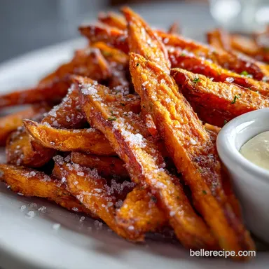Crispy Oven Baked Sweet Potato Fries for 4 Recipe Card