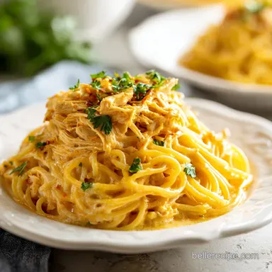Crock Pot Cheesy Chicken Spaghetti Recipe: 8 Servings Recipe Card