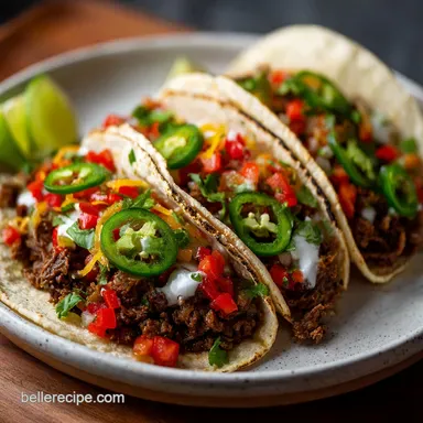 Crock Pot Street Tacos Recipe: Slow-Cooked Tender Shredded Beef Recipe Card