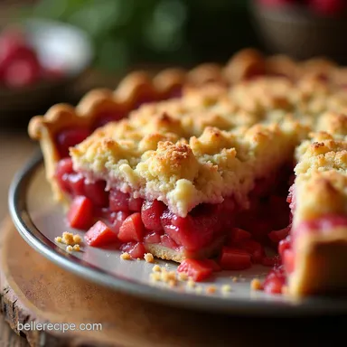 The Best Homemade Strawberry Rhubarb Crumble Pie Recipe Recipe Card