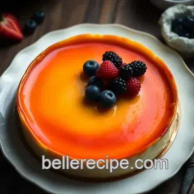 Decadent French Flan with Berries: A Simple Homemade Delight Recipe Card