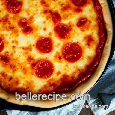 Deep Dish Delight: Cast Iron Skillet Pizza presentation
