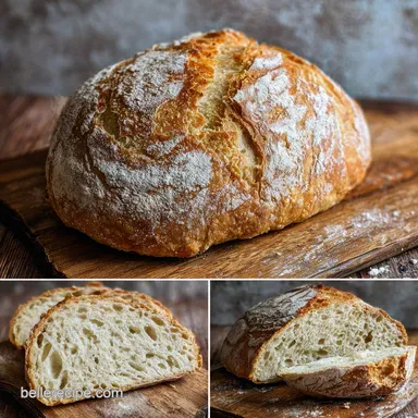 Easiest Homemade Bread: Crusty Loaf in 3 Hours Recipe Card