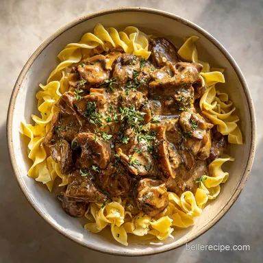 Beef Stroganoff Recipe for 4 Servings Recipe Card