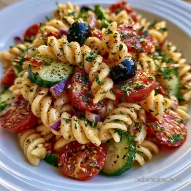 Easy Cold Pasta Salad in 30 Minutes Recipe Card