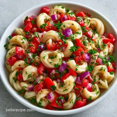 Easy Mayo Pasta Salad for 8 Servings Recipe Card