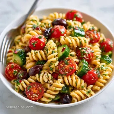 Easy Vinaigrette Pasta Salad in 25 Min Recipe Card