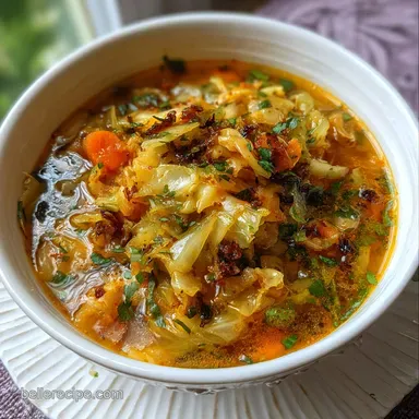 Fat Burning Cabbage Diet Soup Recipe for 8 Servings Recipe Card