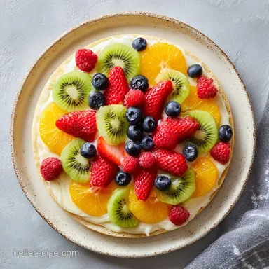 Fruit Pizza Recipe with Cream Cheese for 16 Servings Recipe Card