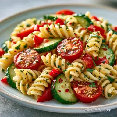 Garden Veggie Pasta Salad in 20 Minutes Recipe Card