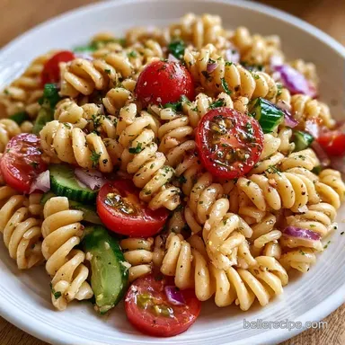 Garlic Herb Pasta Salad for 6 Servings Recipe Card