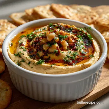 Garlic Hummus Recipe No Tahini: Silken & Zesty Dip Recipe Card