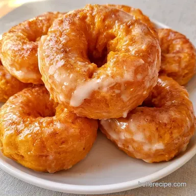 Pumpkin Donuts With Glaze in 55 Mins Recipe Card