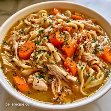 Grandmas Chicken Noodle Soup for 8 Servings Recipe Card