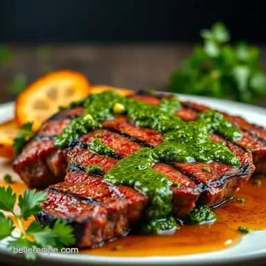 Grilled beef skirt steak with chimichurri: Argentine style! Recipe Card
