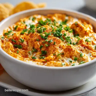 Tasty Buffalo Chicken Dip With Ground Chicken and Ranch Dressing Ready in 30 Min Recipe Card