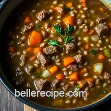 Hearty Beef Barley Soup presentation