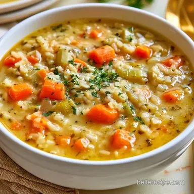 Chicken and Rice Soup for 6 Servings Recipe Card