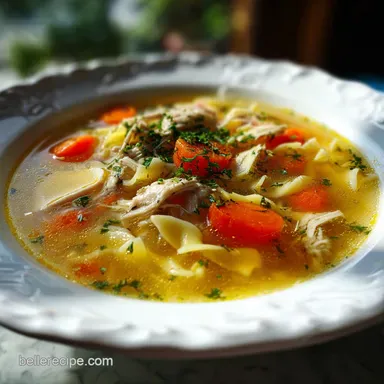 Homemade Chicken Noodle Soup Recipe in 50 Minutes Recipe Card