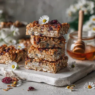 Homemade Granola Bars: Chewy and Crisp Baked Recipe Card
