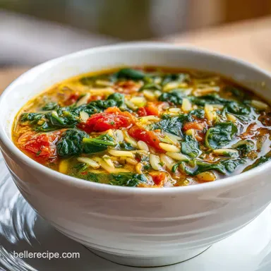 Italian Orzo Spinach Soup Recipe in 25 Minutes