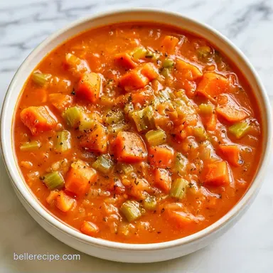 Italian Vegetable Soup for 8 Servings Recipe Card