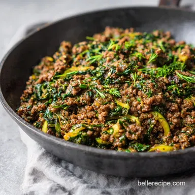 Keto Ground Beef Recipe with Garlic in 20 Minutes Recipe Card