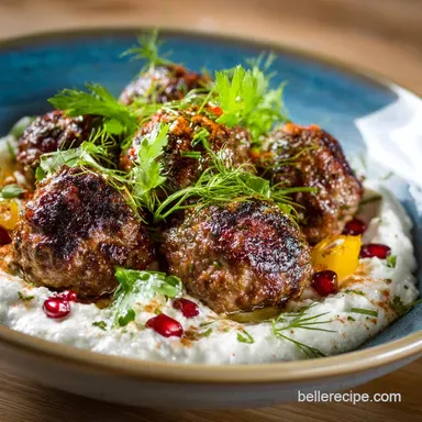 Ground Lamb Kofta: Fragrant Mediterranean Meatballs Whipped Feta Recipe Card