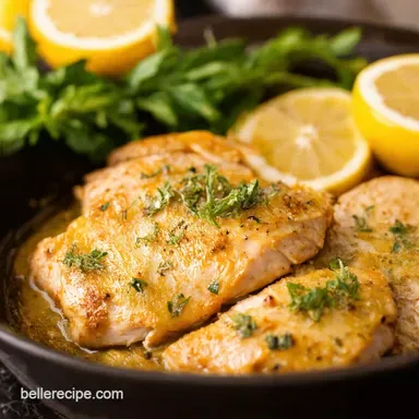 Lemon Herb Chicken Piccata What to Make with Thin Chicken Recipe Card