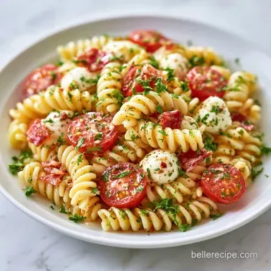 Olive Oil Pasta Salad for 10 Servings Recipe Card