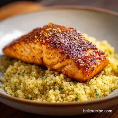 PCOS Recipe with Baked Salmon for 4 Servings: Golden Baked Recipe Card