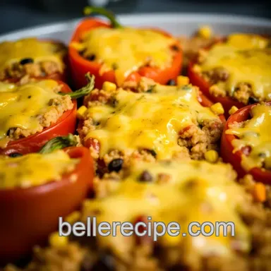 Easy & Cheesy Thumann's Pepper Jack Cheese Stuffed Peppers: A Family Favorite! Recipe Card