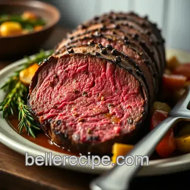 Perfectly Roasted Beef Tenderloin with Herb Butter presentation