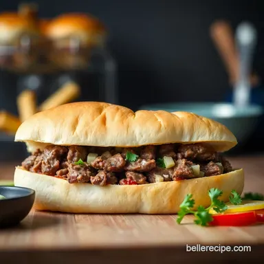 Philly Cheesesteak Meat: The Real Deal Sandwich Filling! Recipe Card