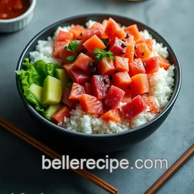 Poke Party Extravaganza: Create Your Own Customize Bowl Delight! Recipe Card