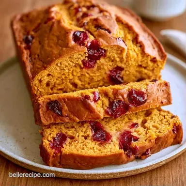 Pumpkin Cranberry Bread for 12 Slices Recipe Card