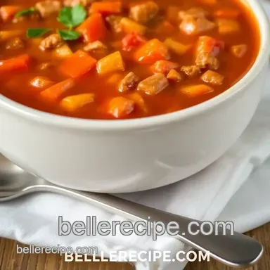 Easy Quick Beefy Tomato Soup - Comforting Delight for Cold Nights Recipe Card