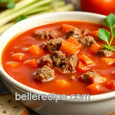Easy Quick Beefy Tomato Soup - Comforting Delight for Cold Nights