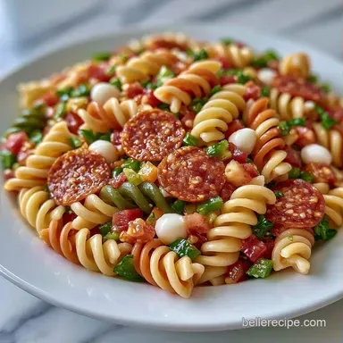 Quick Italian Pasta Salad with Pepperoni Recipe Card